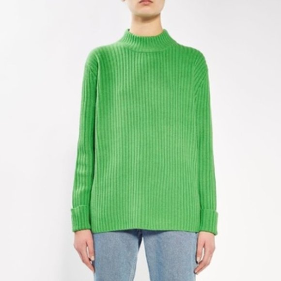 Topshop Sweaters - Topshop Green Cashmere Blend Cut Out Sweater US 6